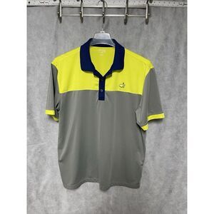 Masters Tech Polo Shirt‎ Men's L Gray Golf Casual Augusta Performance Colorblock